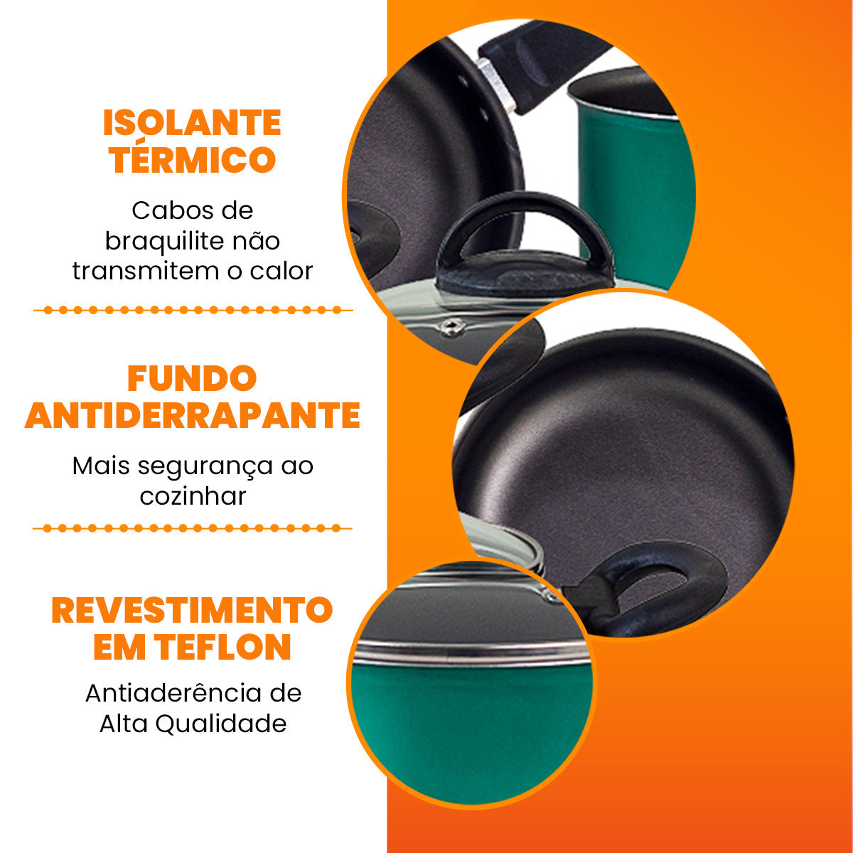 Jogo de Panelas Antiaderente 9 Peças - Verde