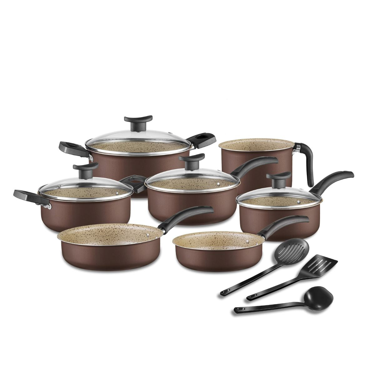 Jogo de Panelas Antiaderente 10 Peças - Linha Coffee - Chococcino