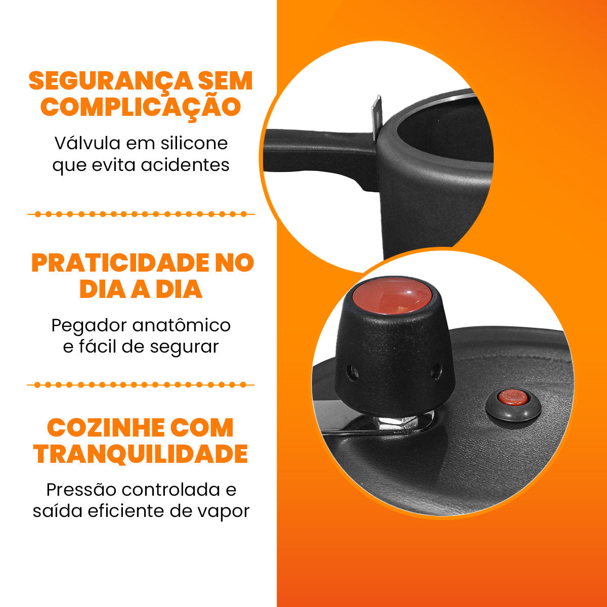 Panela De Pressão 4,5 Litros Revestimento Antiaderente - Preto